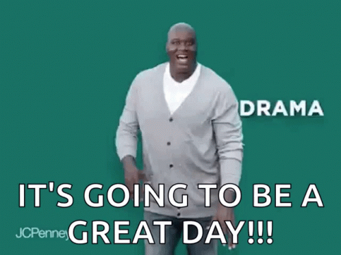 Man In Grey Cardigan Saying Great Day GIF