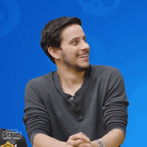 Man in Grey Shirt Smiling Brawl Stars