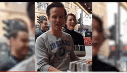Man in Grey Shirt with Irsland