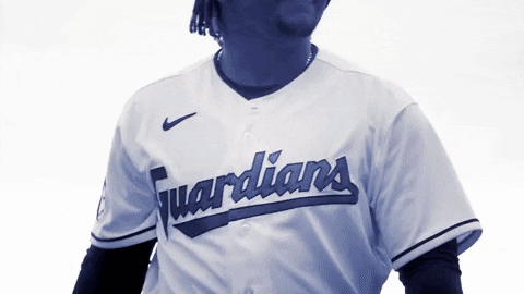 Man in Guardians Baseball Jersey