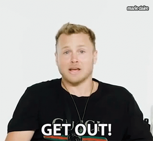 Man in Gucci Shirt Says Get Out