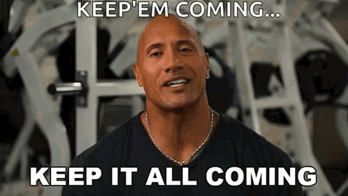 Man in Gym Saying Keep Em Coming
