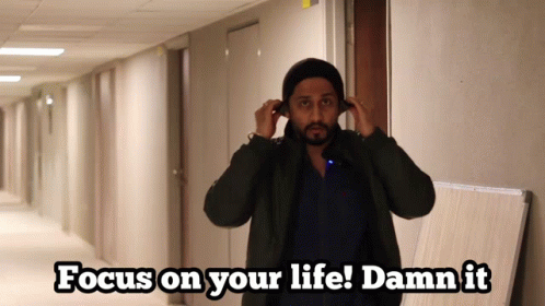 Man in Hallway Focus on Your Life
