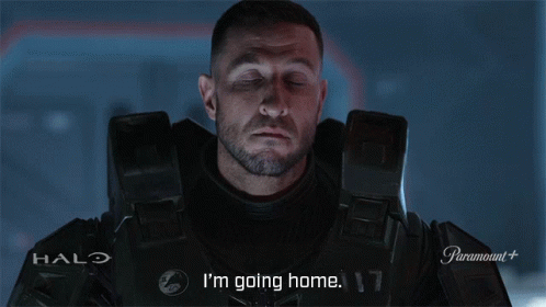 Man in Halo Costume Saying Im Going Home