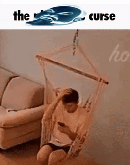 Man in Hammock on Phone Saying The Curse