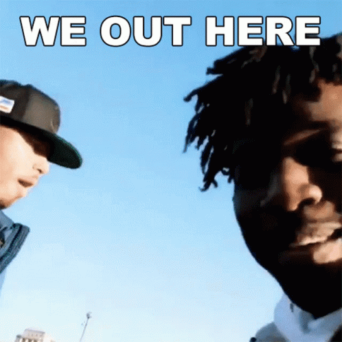 Man In Hat And Another Saying We Out Here GIF