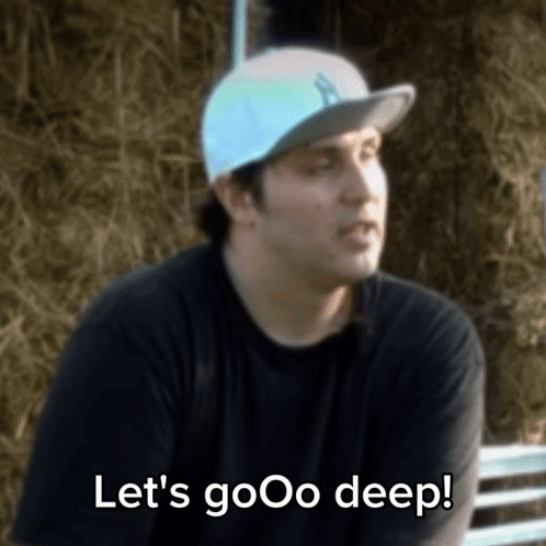 Man In Hat And Black Shirt Says Let's Goooo Deep GIF