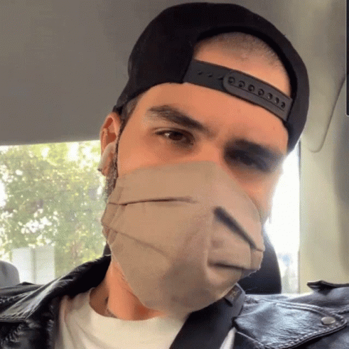 Man In Hat And Face Mask Number 12 GIF
