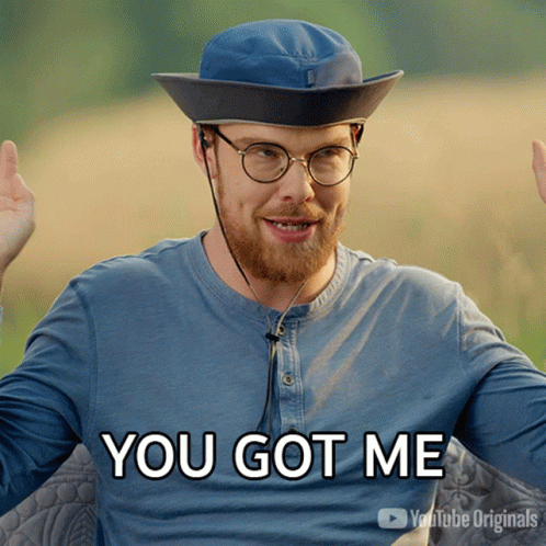 Man In Hat And Glasses Saying You Got Me GIF