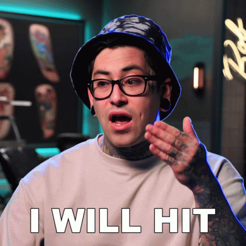 Man in Hat and Glasses Says I Will Hit