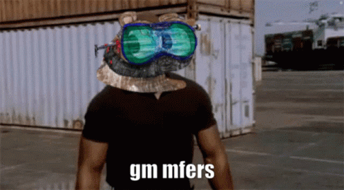 Man in Hat and Goggles With GM Mfers