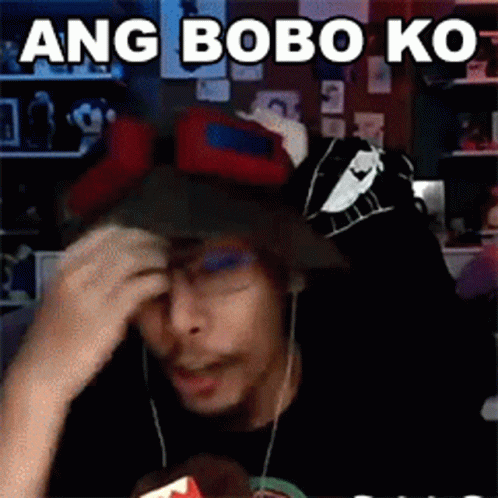 Man In Hat And Headphones Making Funny Face On Video Call GIF