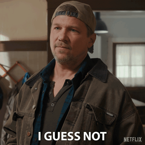 Man in Hat and Jacket Saying I Guess Not