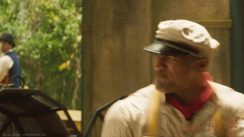 Man in Hat and Jungle Cruise Shirt