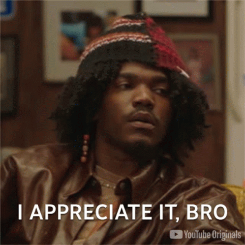 Man in Hat and Leather Jacket Saying I Appreciate It Bro