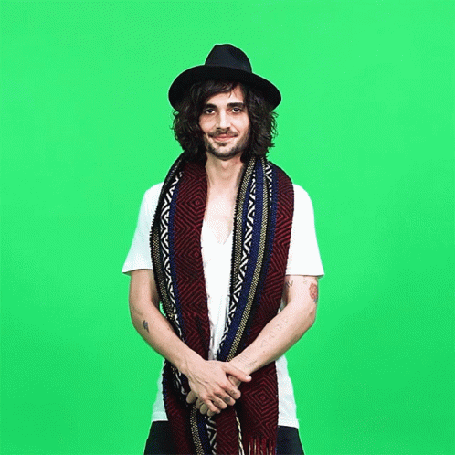 Man in Hat and Scarf