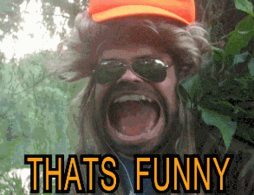 Man In Hat And Sunglasses Says Thats Funny GIF
