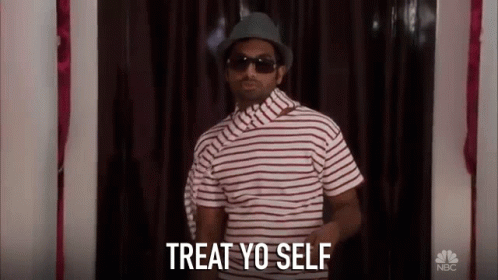 Man In Hat And Sunglasses Says Treat Yo Self GIF