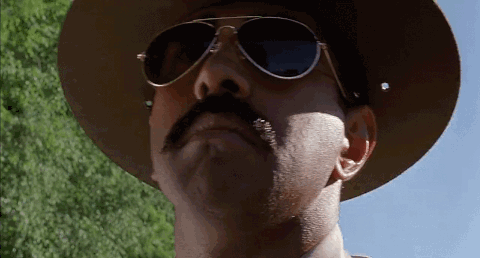 Man in Hat and Sunglasses with Mustache