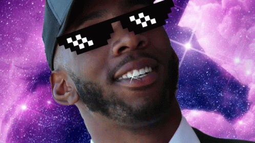 Man In Hat And Sunglasses With Star In Teeth GIF