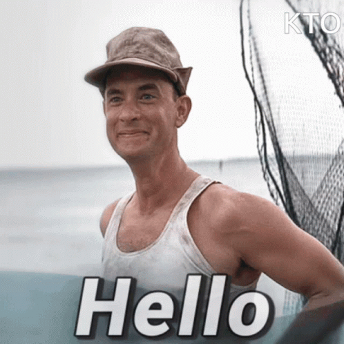 Man in Hat and Tank Top Saying Hello