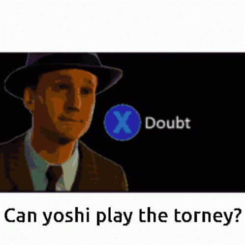 Man in Hat and Tie Asking Yoshi to Play