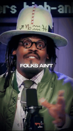 Man In Hat And Tie Talking Into Microphone Folks Ain't GIF