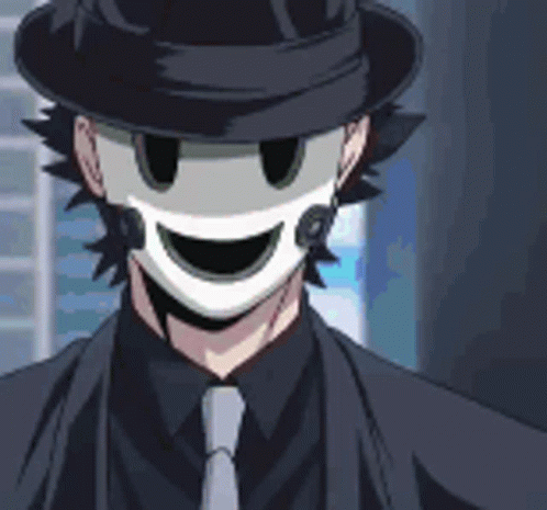Man In Hat And Tie Wearing Mask GIF