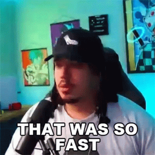 Man in Hat and White Shirt Saying That Was So Fast