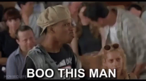 Man in Hat Booing