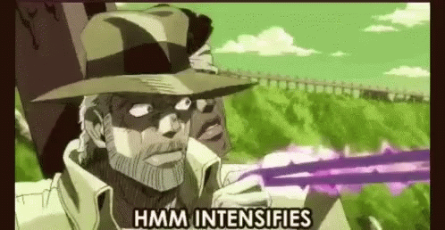 Man in Hat Holding Purple Sword Hmm Intensifies