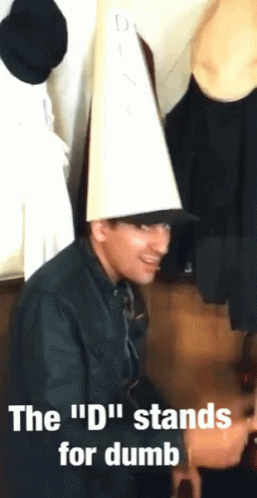 Man in Hat Saying The D Stands for Dumb