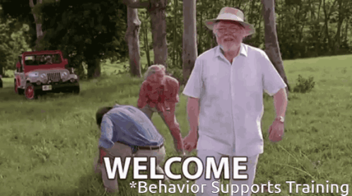 Man in Hat Saying Welcome Behavior Supports Training