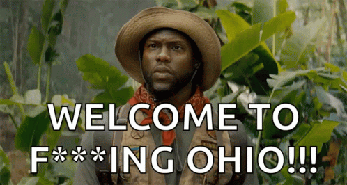 Man in Hat Saying Welcome to F***ing Ohio