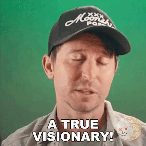 Man In Hat Says A True Visionary GIF