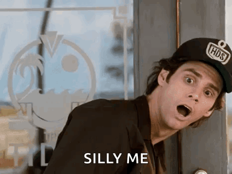 Man in Hat Says Silly Me at Door