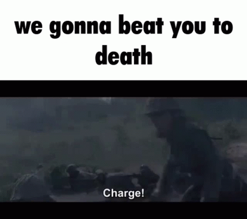 Man in Hat Says We Gonna Beat You to Death Charge