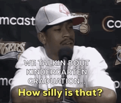 Man in Hat Talking About Kindergarten Graduation