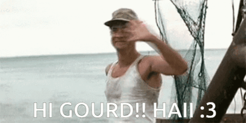 Man in Hat Waving on Boat