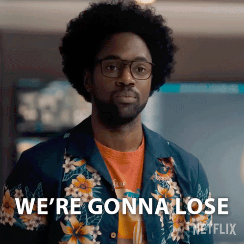 Man in Hawaiian Shirt and Glasses Says We're Gonna Lose