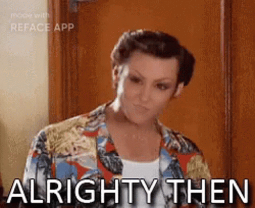 Man in Hawaiian Shirt Saying Alright Then