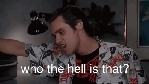 Man in Hawaiian Shirt Saying Who The Hell Is That