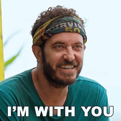 Man in Headband Saying Survivor 50