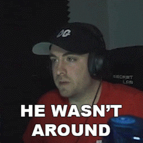 Man In Headphones And Hat Says He Wasn't Around GIF
