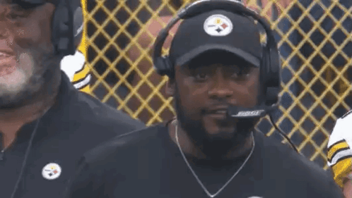 Man in Headphones and Hat With Steelers