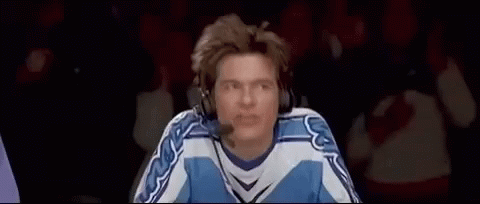 Man in Headphones and Hockey Jersey Saying Effin A Cotton