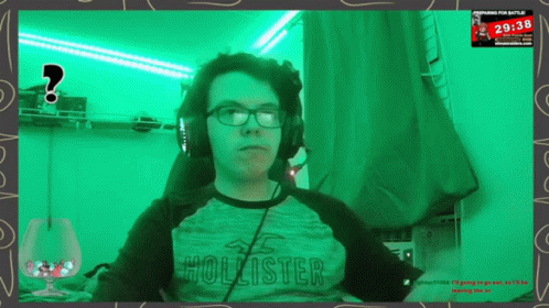 Man In Headphones And Hollister Shirt GIF
