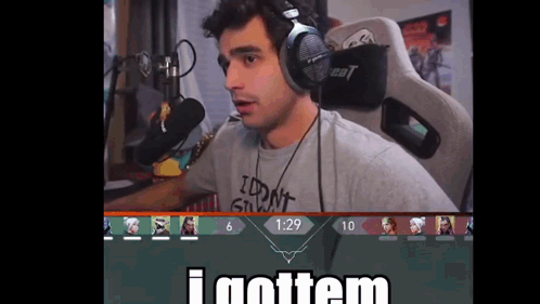 Man in Headphones and I Dont Give a Shirt