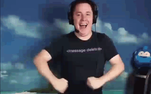 Man In Headphones And Message Delete Shirt Flexing GIF