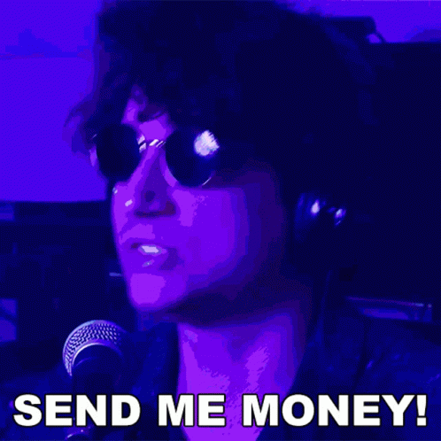 Man in Headphones and Sunglasses Saying Send Me Money